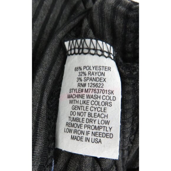 Silverwear Womens Black & Gray Striped Long Sleeve Peplum Top M NWT $40 - Picture 4 of 4